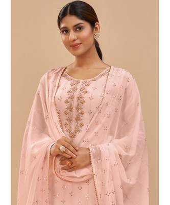 Light Pink Georgette Pakistani Salwar Kameez 3
