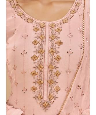 Light Pink Georgette Pakistani Salwar Kameez 4
