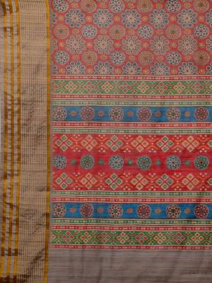 MISHRI COLLECTION Women's Saree Pure Cotton Fabric Digital Print Saree with Unstitched Blouse Piece (Free Size) 5