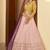 Pink Embellished Mukaish work Georgette semi stitched lehenga