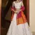White Thread with Sequance Embroidered with mirror work Art Silk semi stitched lehenga