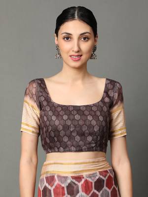 MISHRI COLLECTION Women's Saree Pure Cotton Fabric Digital Print Saree with Unstitched Blouse Piece (Free Size) 4