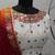 White Thread with Sequance Embroidered with mirror work Art Silk semi stitched lehenga