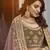 Olive green zarkan, thread, zari, dori, and sequins embroidered velvet semi stitched lehenga
