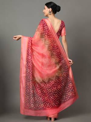 MISHRI COLLECTION Women's Saree Pure Cotton Fabric Digital Print Saree with Unstitched Blouse Piece (Free Size) 3
