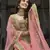 Olive green zarkan, thread, zari, dori, and sequins embroidered velvet semi stitched lehenga