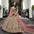 Olive green zarkan, thread, zari, dori, and sequins embroidered velvet semi stitched lehenga