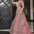 Mauve zarkan, thread, zari, dori, and sequins embroidered velvet semi stitched lehenga