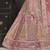 Mauve zarkan, thread, zari, dori, and sequins embroidered velvet semi stitched lehenga