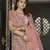 Mauve zarkan, thread, zari, dori, and sequins embroidered velvet semi stitched lehenga
