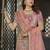 Delightful Mauve zarkan, thread, zari, dori, and sequins embroidered velvet Semi Stitched Lehenga