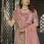 Mauve zarkan, thread, zari, dori, and sequins embroidered velvet semi stitched lehenga
