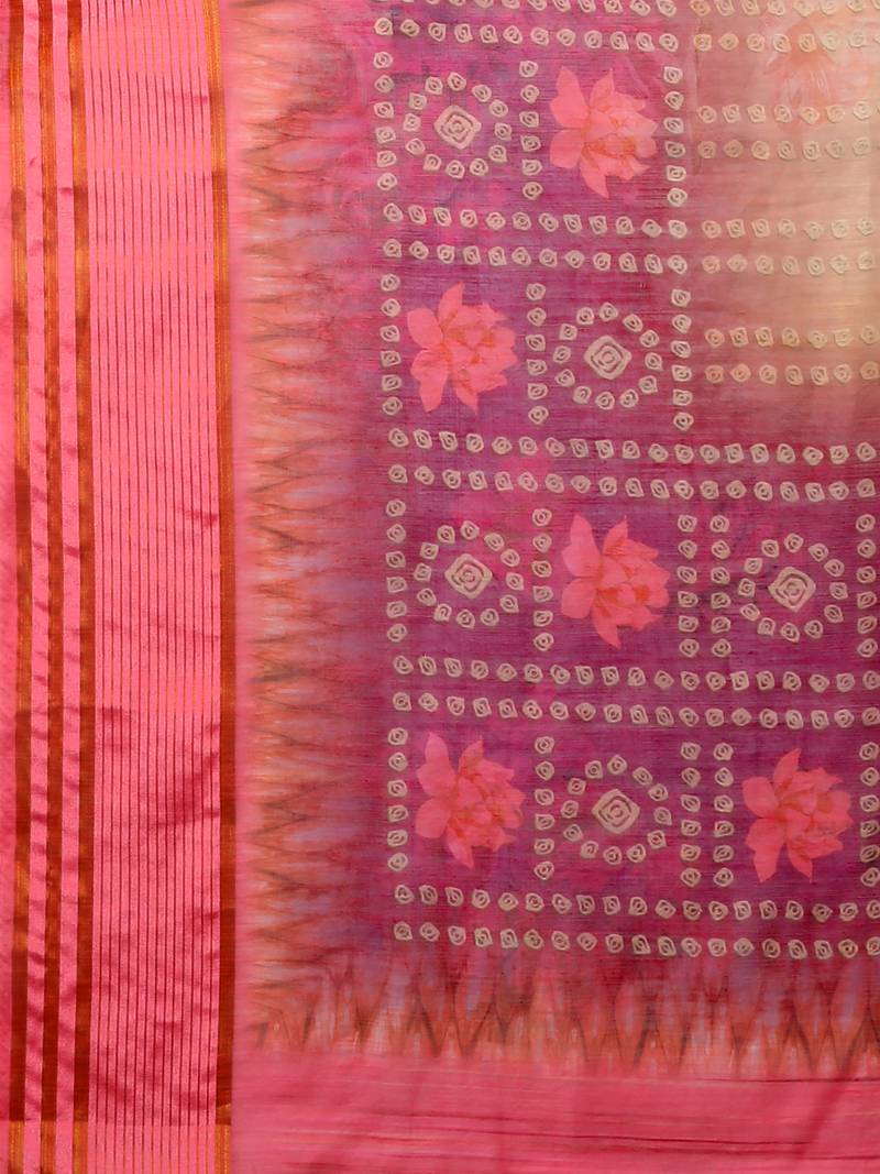 MISHRI COLLECTION Women's Saree Pure Cotton Fabric Digital Print Saree with Unstitched Blouse Piece (Free Size)