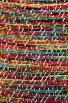 Mezposh Motley Multicolor Striped Pattern Cotton Acrylic Sofa Throw (160 x 130 cm)