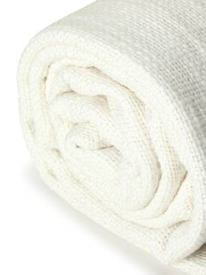Mezposh Droplet White Self Design Cotton Sofa Throw (180 x 130 cm) 3