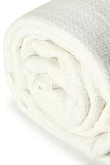 Mezposh Droplet White Self Design Cotton Sofa Throw (180 x 130 cm)