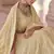 Light-yellow sequins and thread embroidered with foil mirror work georgette semi stitched designer lehenga