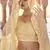 Light-yellow sequins and thread embroidered georgette semi stitched designer lehenga