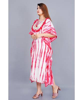 Womens Tie & Dye Rayon Kaftan Kurti Dress 3