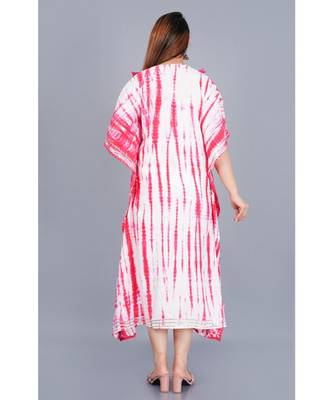 Womens Tie & Dye Rayon Kaftan Kurti Dress 4