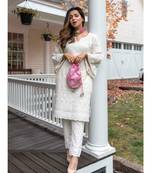 womens cotton printed Embroidery straight kurta and Pant Set