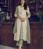 White fancy pure art silk salwar