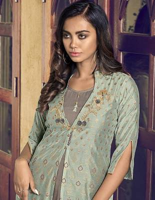 Light-sea-green fancy pure art silk salwar 2