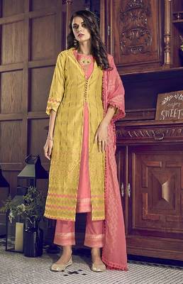 Pink fancy pure art silk salwar 1