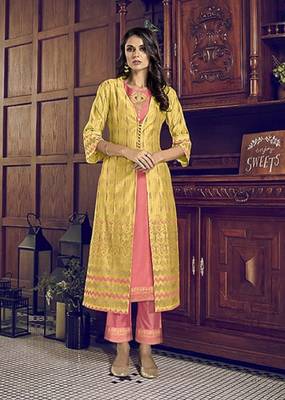 Pink fancy pure art silk salwar 2