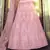 Pale Chestnut Peach Thread, zari, dori and Sequins embroidered net semi stitched Bridal lehenga