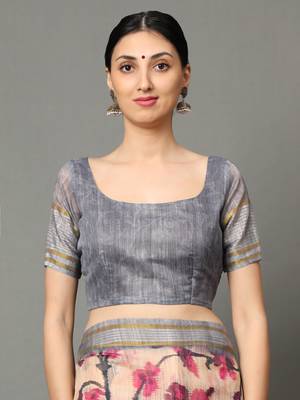 MISHRI COLLECTION Women's Saree Pure Cotton Fabric Digital Print Saree with Unstitched Blouse Piece (Free Size) 4