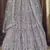 Aluminium Grey Thread, zari, dori and Sequins embroidered net semi stitched Bridal lehenga