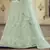 Norway Green Thread, zari, dori and Sequins embroidered net semi stitched Bridal lehenga