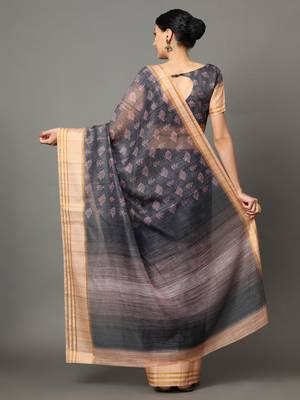 MISHRI COLLECTION Women's Saree Pure Cotton Fabric Digital Print Saree with Unstitched Blouse Piece (Free Size) 3