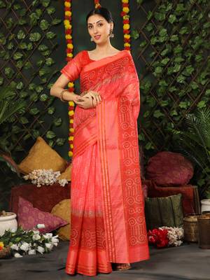 MISHRI COLLECTION Women's Saree Pure Cotton Fabric Digital Print Saree with Unstitched Blouse Piece (Free Size) 2
