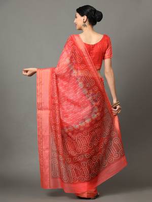 MISHRI COLLECTION Women's Saree Pure Cotton Fabric Digital Print Saree with Unstitched Blouse Piece (Free Size) 3