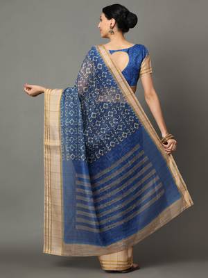 MISHRI COLLECTION Women's Saree Pure Cotton Fabric Digital Print Saree with Unstitched Blouse Piece (Free Size) 3
