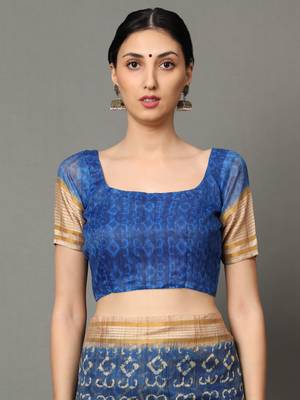 MISHRI COLLECTION Women's Saree Pure Cotton Fabric Digital Print Saree with Unstitched Blouse Piece (Free Size) 4