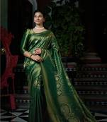 dark_green Designer Kanjivaram Silk Saree