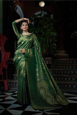 dark_green Designer Kanjivaram Silk Saree 2