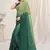 Green plain chiffon saree with blouse