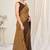 Brown plain chiffon saree with blouse