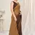 Brown plain chiffon saree with blouse