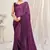 Magenta plain chiffon saree with blouse