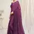 Magenta plain chiffon saree with blouse