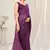 Magenta plain chiffon saree with blouse
