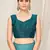 Turquoise plain chiffon saree with blouse