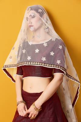Maroon Zari Embroidered Art Silk Lehenga Choli For Wedding 5
