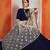 Navy Blue Zari Embroidered Art Silk Semi stitched Party Wear Lehenga