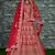 Red Thread Embroidered Mulberry Silk Semi Stitched Bridal Lehenga